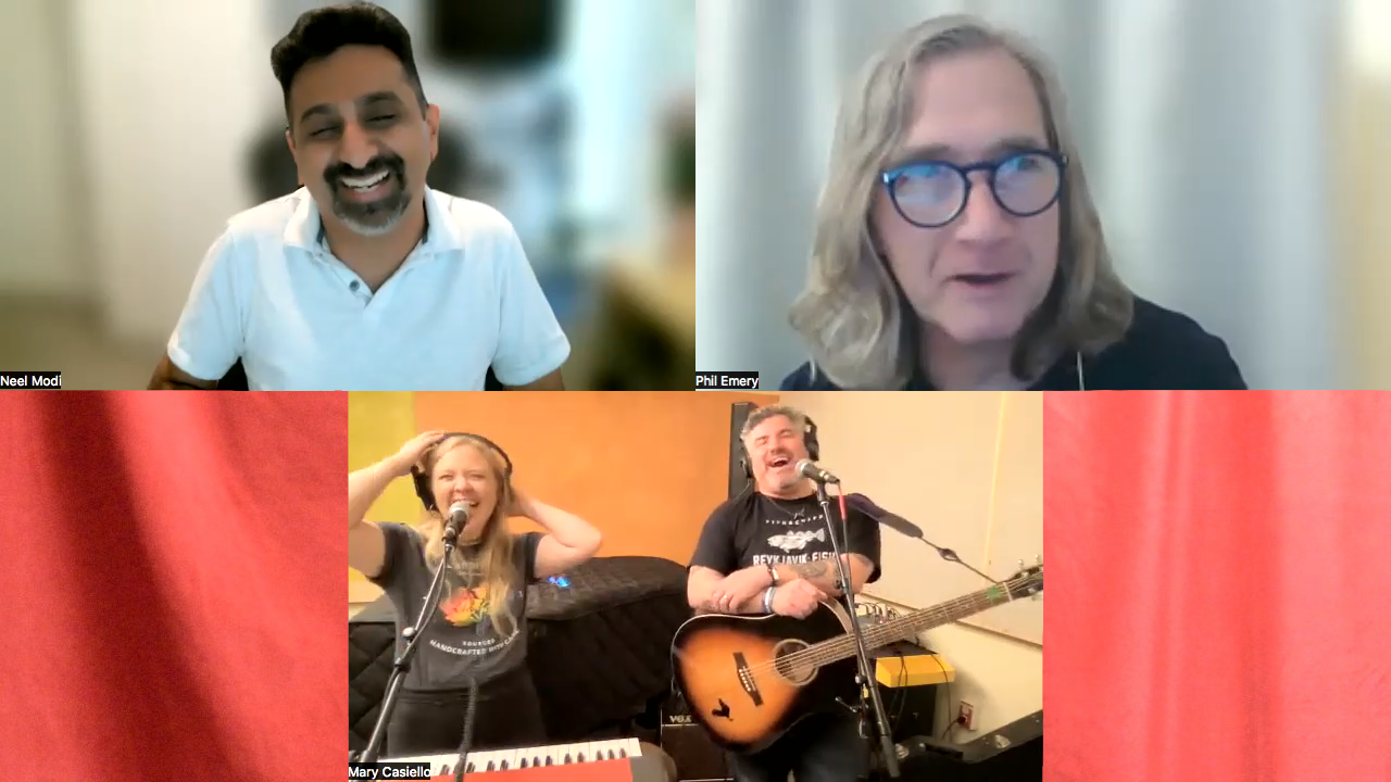 Neel, Phil, and Three at Home: Mary & Dann
