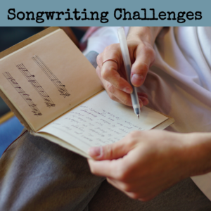 songwriting challenges photo of a songwriter writing in a notebook with only hands showing