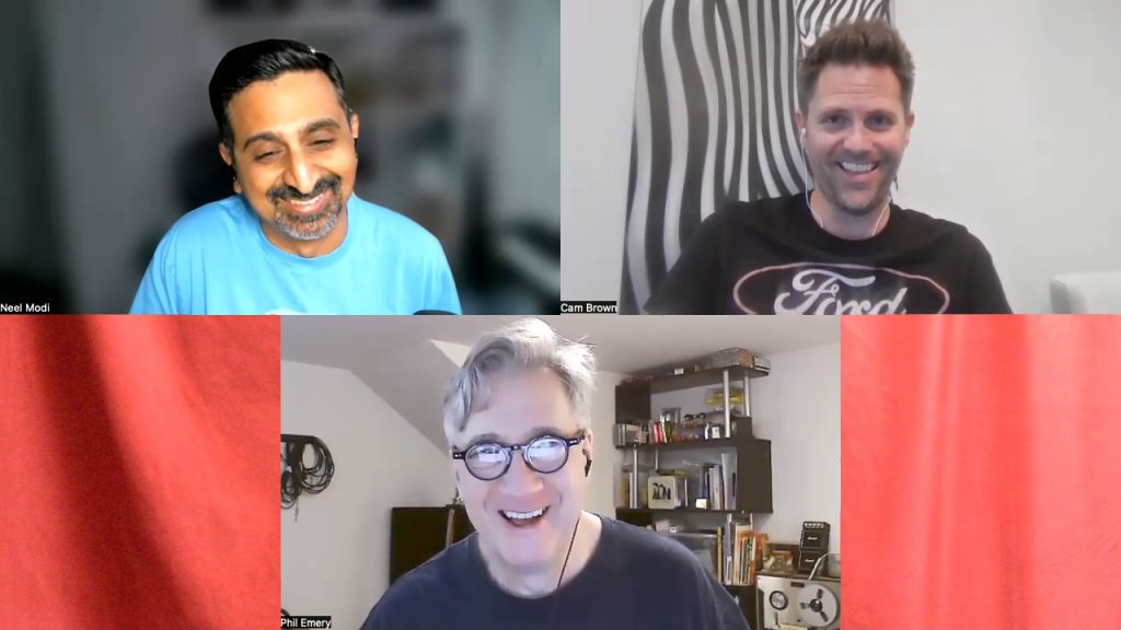 Neel, Cam, and Phil on a Zoom call