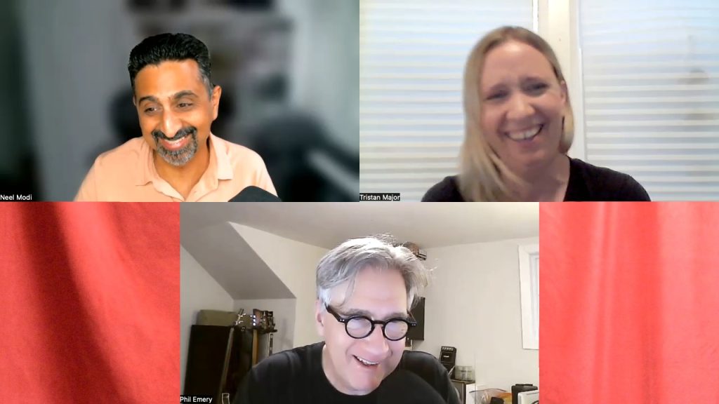 Neel, Zoe, and Phil in a Zoom call