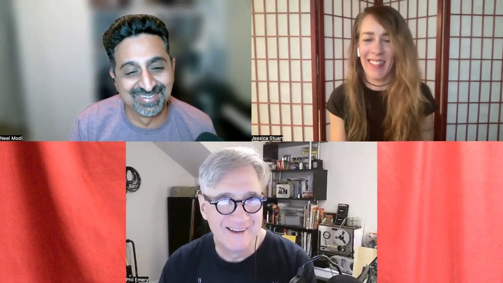 Neel, Jessica, and Phil in a Zoom call