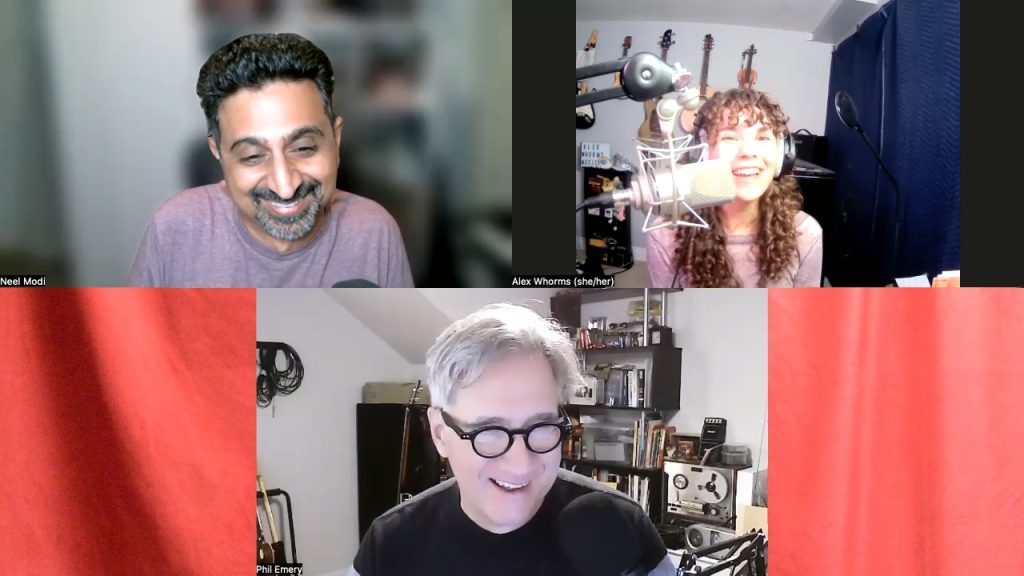 Neel, Alex, and Phil on a Zoom call