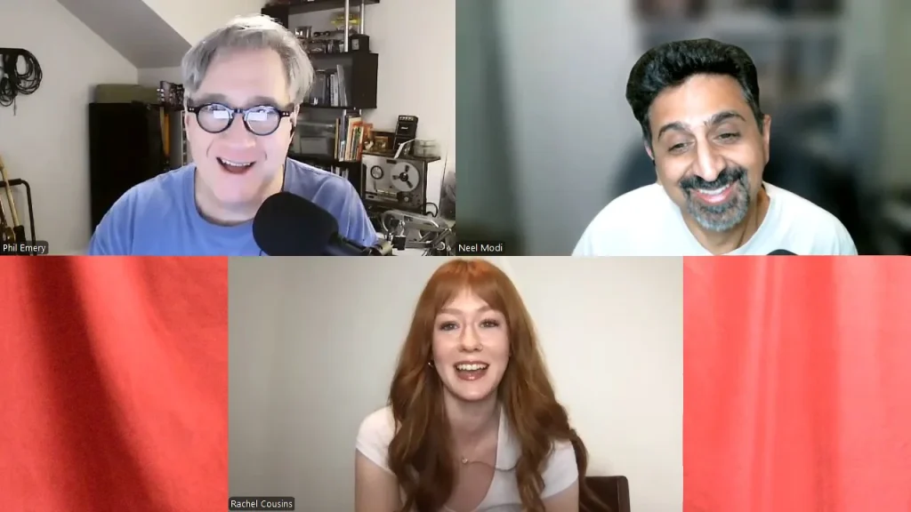 Phil, Neel, and Rachel in a Zoom call