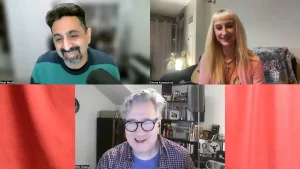 Neel, Emma, and Phil in a Zoom Call