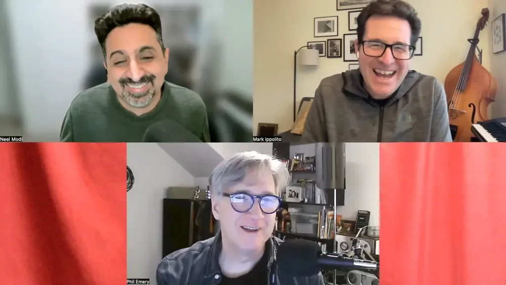 Neel, Mark, and Phil in a Zoom call