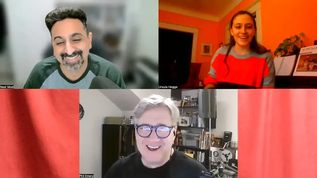 Neel, Ursula, and Phil in a Zoom Call