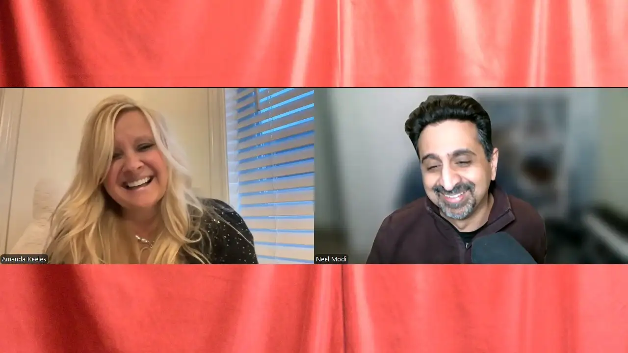 Amanda and Neel in a Zoom call