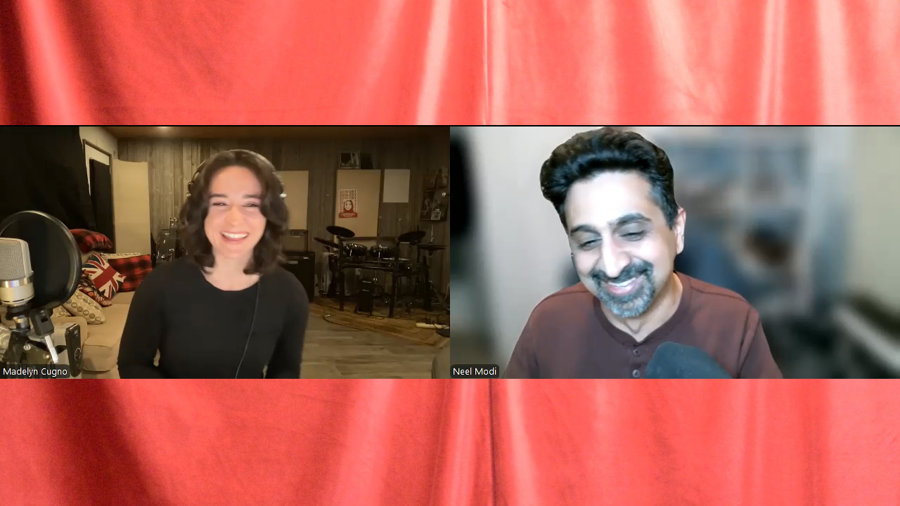 Delyn and Neel in a Zoom call