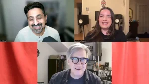 Neel, Genevieve, and Phil in a Zoom call