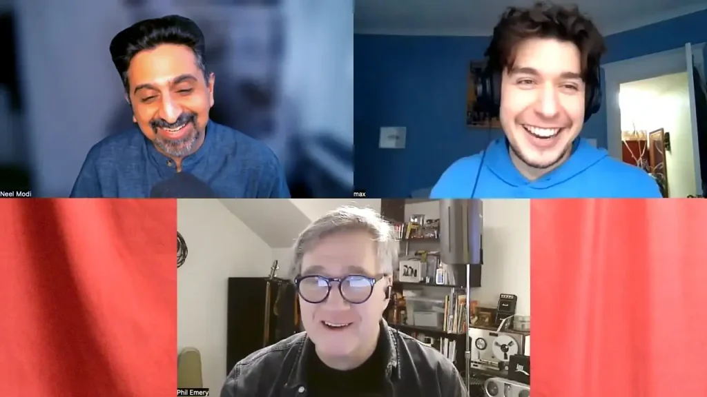 Neel, Max, and Phil in a Zoom call