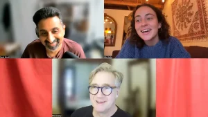 Neel, Mia, and Phil in a Zoom call