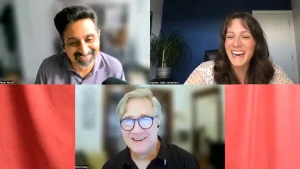 Neel, Kaeley, and Phil in a Zoom call